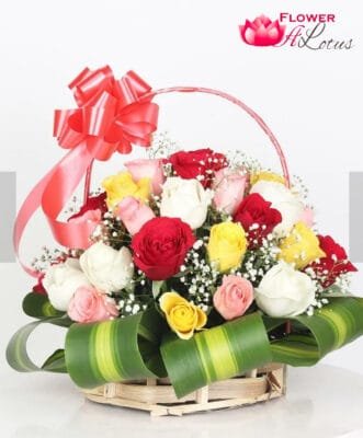Mix Roses Basket