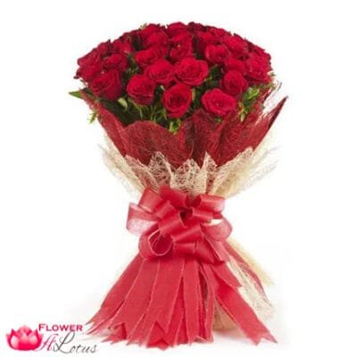 30 Red Roses In A Bouquet
