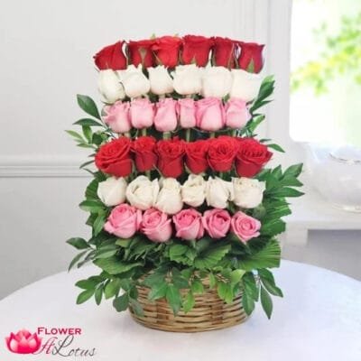 Beautiful 6 Layer  Roses Basket