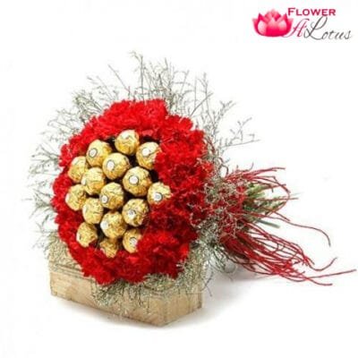 Lovely Carnation N Rocher Bunch