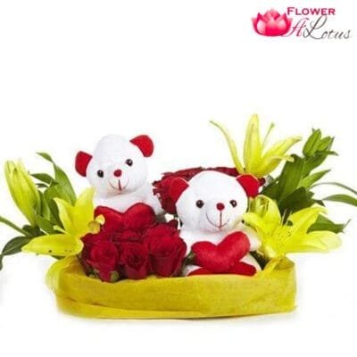 Sweet Love Teddy  Basket