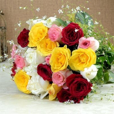 Bouquet Of 24 Colour Roses
