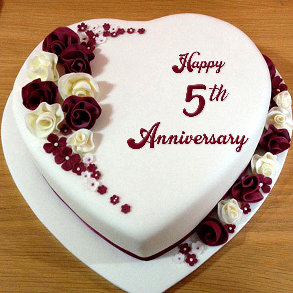 5 Tier Wedding Anniversary Cake -
