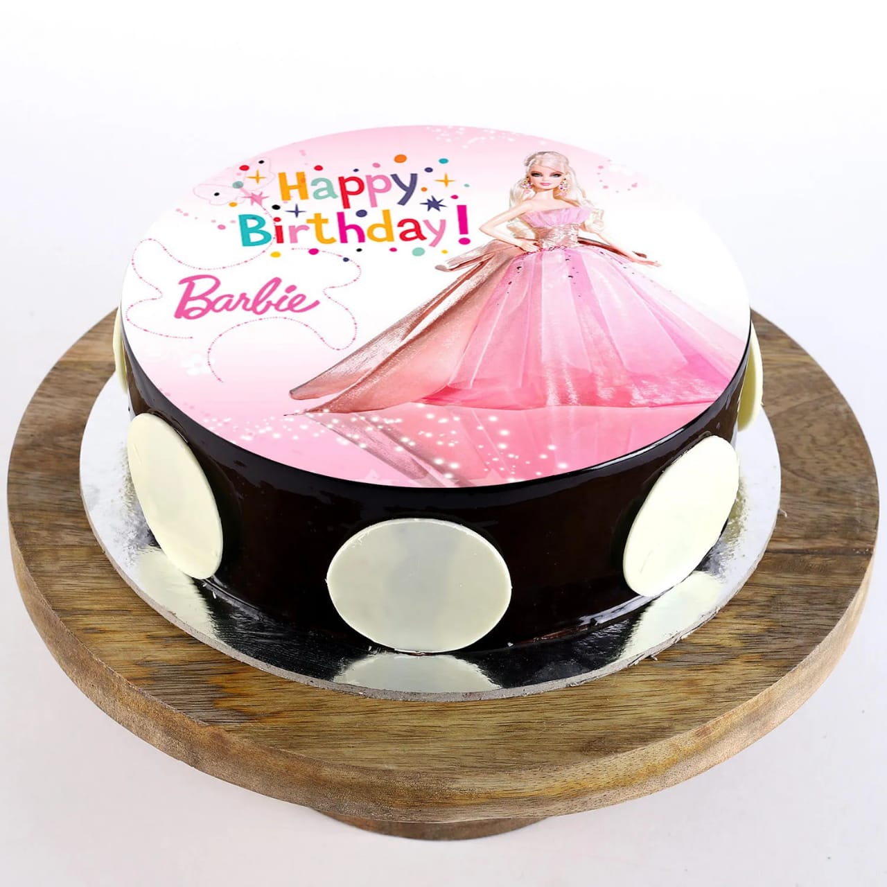 Barbie Wishes Round Edible Cake Image – Build a Birthday NZ