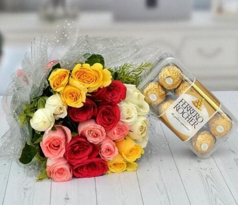 Roses Bunch N Ferreo Rocher Box