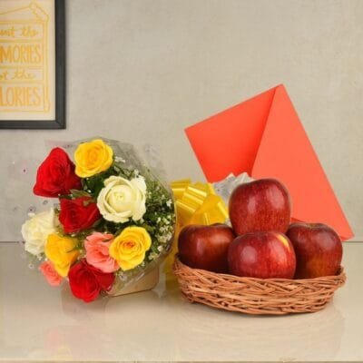 Roses n Greeting Card Or Fresh Fruits