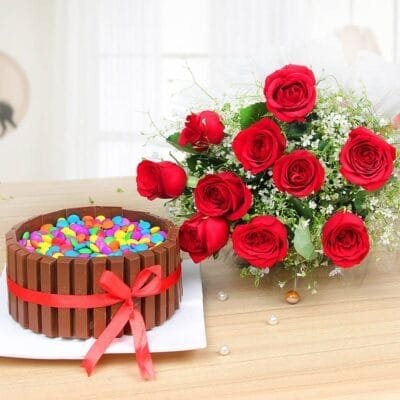 Beautiful Bouquet and KitKat cake