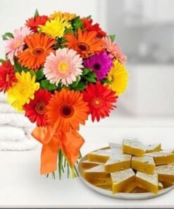 Gerberas with Kaju Sweet