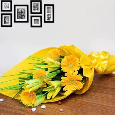 Beautiful lily and Gerbera bouquet