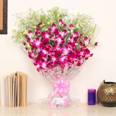 Handtied Bouquets of Purple Orchids