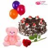Eggless Cake Single Rose N Teddy