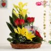 Red Roses N Lilies Basket