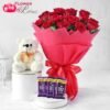 Red Roses Teddy & Chocolate